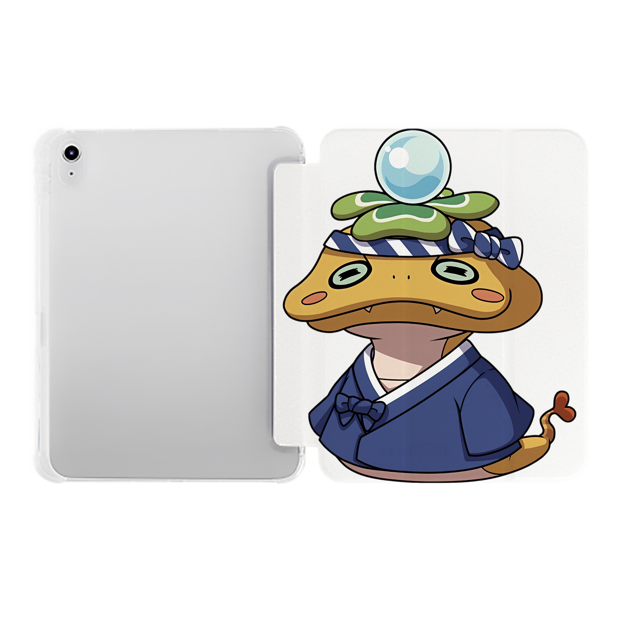 （画像用） 妖怪ウォッチ Yo-kai Watch IPad ケース ペン収納付き 三つ折りスタンド PUレザー×シリコン 対応機種9.5/10.5/10.9インチ